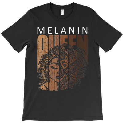 Melanin Queen Tee African American Strong Black Natural Afro T-shirt Designed By Vanitty Massallo
