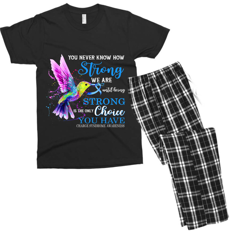 Charge Syndrome Awareness Blue Strong Hummingbird Men's T-shirt Pajama Set | Artistshot