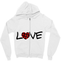 Buffalo Plaid Heart Love Valentines Day Lover Shir Zipper Hoodie | Artistshot