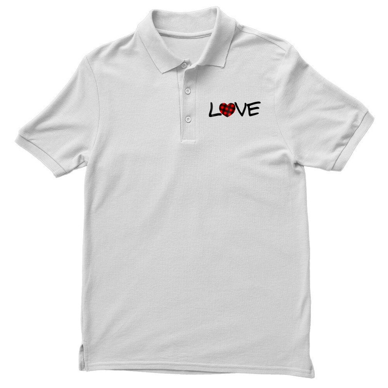 Buffalo Plaid Heart Love Valentines Day Lover Shir Men's Polo Shirt | Artistshot