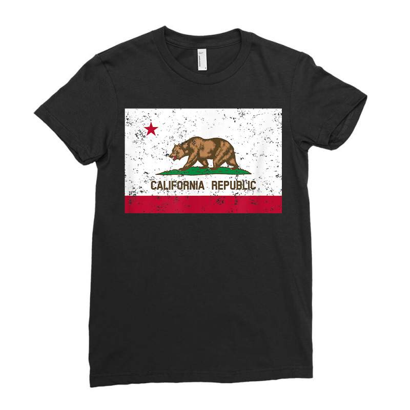 Vintage California Republic State Flag T Shirt Ladies Fitted T-Shirt by men.adam | Artistshot