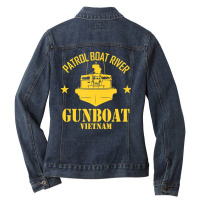 Patrol Boat River   Gunboat Vietnam T Shirt Ladies Denim Jacket | Artistshot