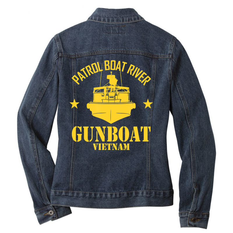 Patrol Boat River   Gunboat Vietnam T Shirt Ladies Denim Jacket by heffopance | Artistshot