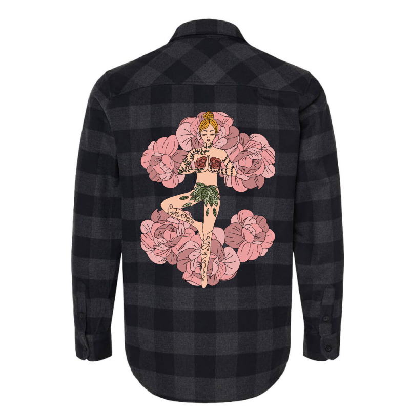 Yoga Girl On Roses Flannel Shirt by My petites beautes | Artistshot