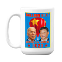 Joe Biden Vs Xi Jinping   Chinese Surveillance Bal 15 Oz Coffee Mug | Artistshot