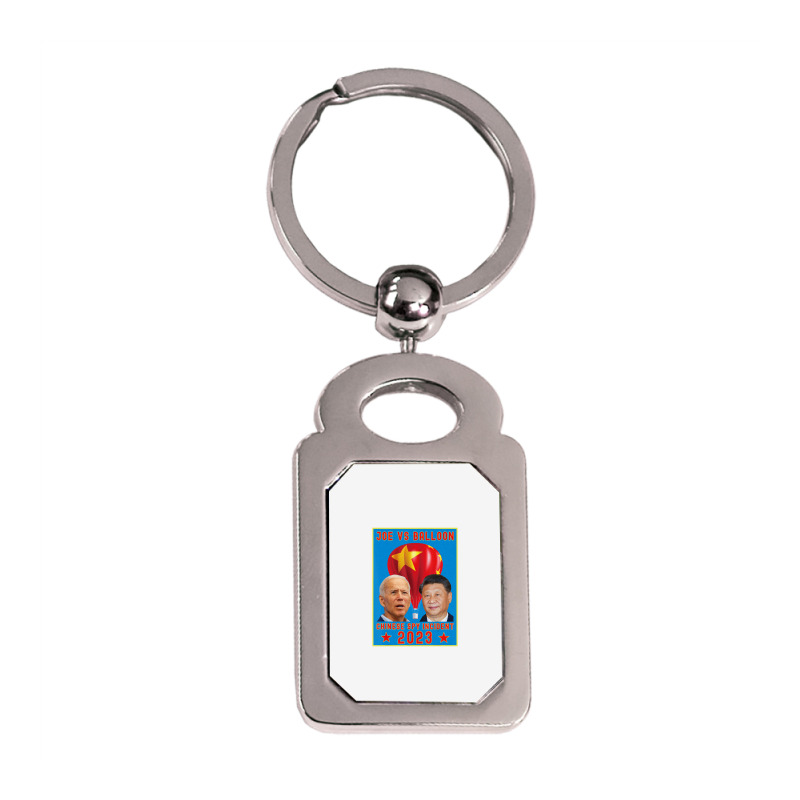 Joe Biden Vs Xi Jinping Chinese Surveillance Ballo Silver Rectangle Keychain by voutsro | Artistshot