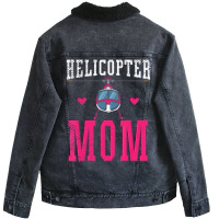 Helicopter Mom Pilot Funny Aviation Aircraft T Shi Unisex Sherpa-lined Denim Jacket | Artistshot