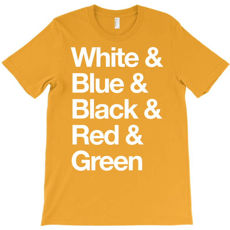 White & Blue & Black & Red & Green   Reversed 25 T-Shirt by slavissweersq | Artistshot