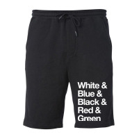 White & Blue & Black & Red & Green   Reversed 25 Fleece Short | Artistshot