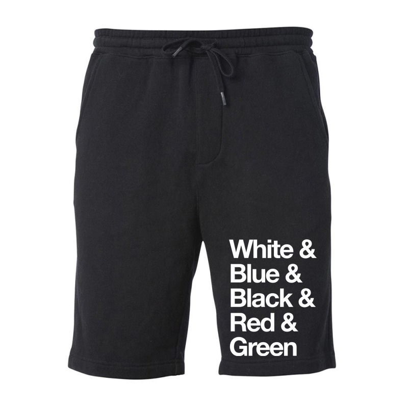 White & Blue & Black & Red & Green   Reversed 25 Fleece Short by slavissweersq | Artistshot