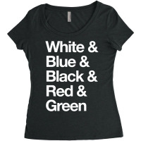 White & Blue & Black & Red & Green   Reversed 6 Women's Triblend Scoop T-shirt | Artistshot