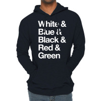 White & Blue & Black & Red & Green   Reversed 6 Lightweight Hoodie | Artistshot