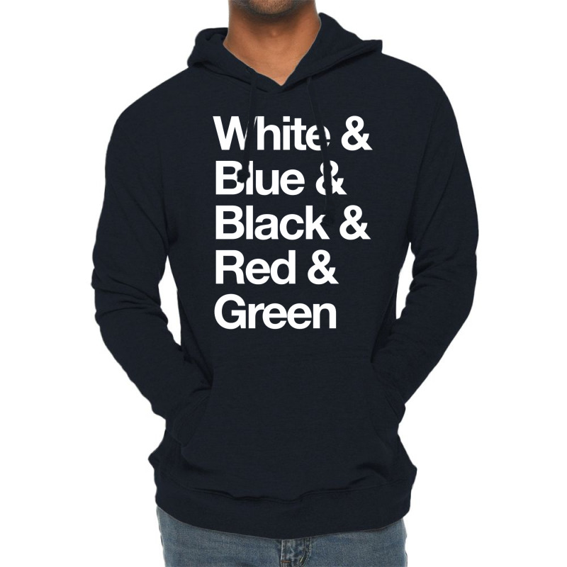 White & Blue & Black & Red & Green   Reversed 6 Lightweight Hoodie by slavissweersq | Artistshot