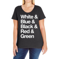 White & Blue & Black & Red & Green   Reversed 6 Ladies Curvy T-shirt | Artistshot