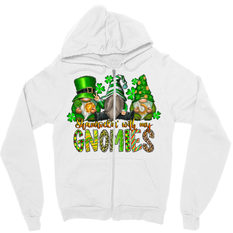 Shamrockin With My Gnomies Zipper Hoodie by SublimationCraftShop | Artistshot