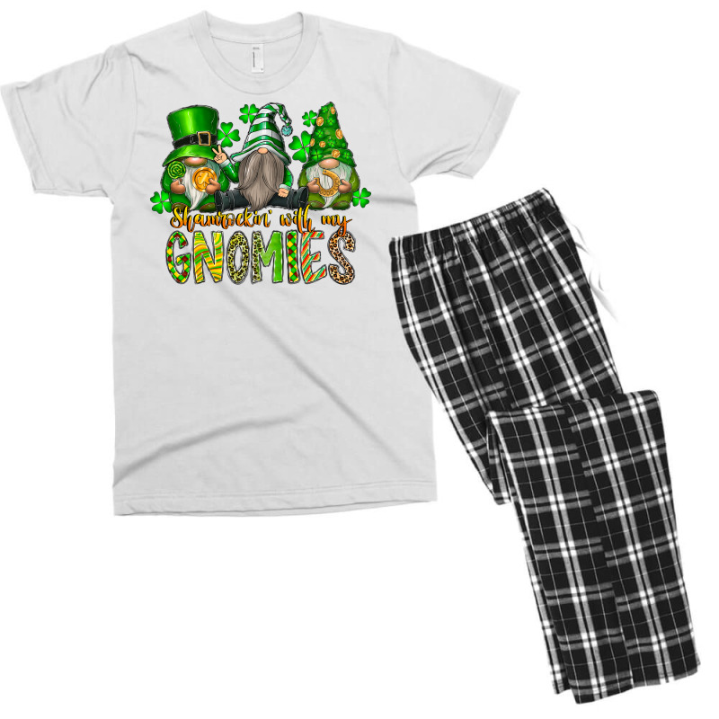 Shamrockin With My Gnomies Men's T-shirt Pajama Set by SublimationCraftShop | Artistshot