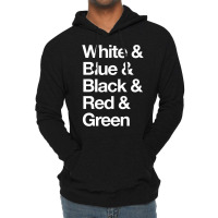 White & Blue & Black & Red & Green   Reversed 33 Lightweight Hoodie | Artistshot