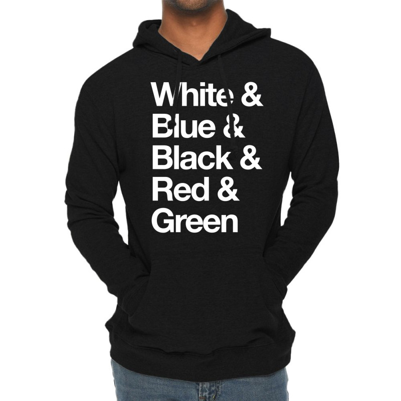 White & Blue & Black & Red & Green   Reversed 33 Lightweight Hoodie by hubricdelpr | Artistshot