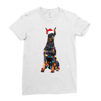 Christmas Lights Doberman T Shirt Cute Gifts For D Ladies Fitted T-shirt | Artistshot