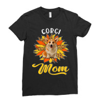 Corgi Mom Leopard Sunflower Dog Lover Happy Mother Ladies Fitted T-shirt | Artistshot