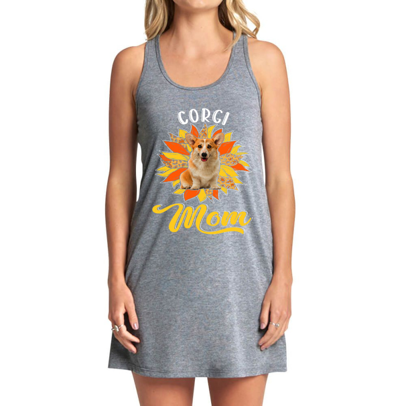 Corgi Mom Leopard Sunflower Dog Lover Happy Mother Tank Dress by DEBORAHBOURSSIQUOT | Artistshot