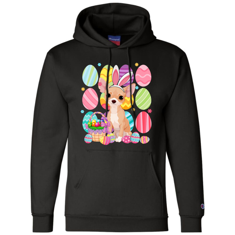 Cute Chihuahua Easter Bunny Ear Colorful Easter Eg Champion Hoodie by spreesgomez | Artistshot