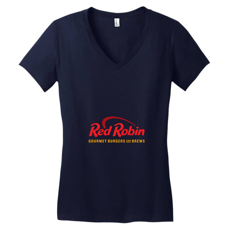 Red Robin Women's V-Neck T-Shirt by cobra | Artistshot