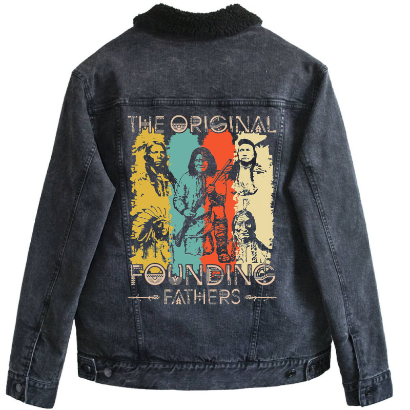 Vintage The Original Founding Fathers Native Ameri Unisex Sherpa-lined Denim Jacket | Artistshot