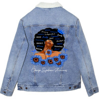 Charge Syndrome Awareness We Wear Blue Black Woman Unisex Sherpa-lined Denim Jacket | Artistshot