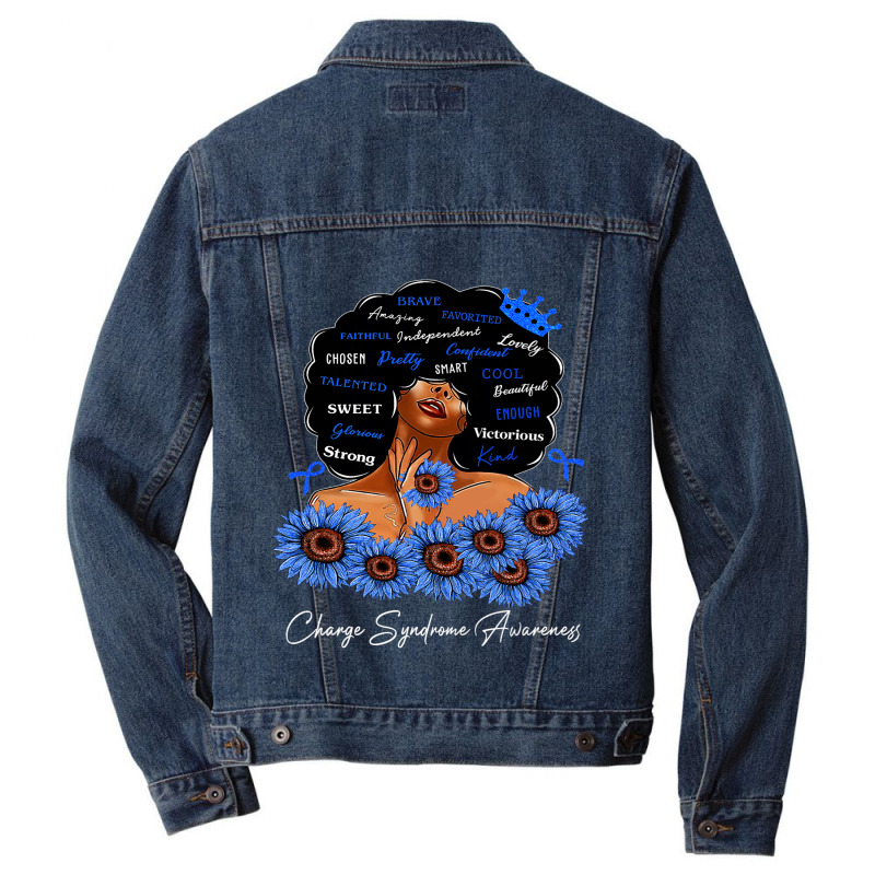 Charge Syndrome Awareness We Wear Blue Black Woman Men Denim Jacket | Artistshot