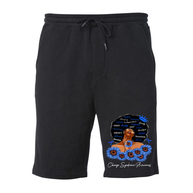 Charge Syndrome Awareness We Wear Blue Black Woman Fleece Short | Artistshot