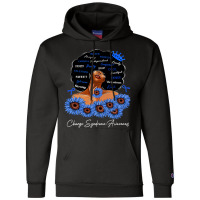 Charge Syndrome Awareness We Wear Blue Black Woman Champion Hoodie | Artistshot