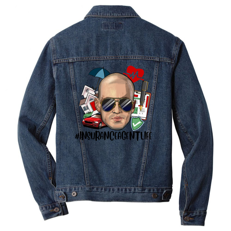 Bald Man Insurance Agent Life Men Denim Jacket | Artistshot