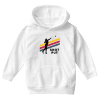 Shot Put Girl Retro Stripe   Track & Field Shot Pu Youth Hoodie | Artistshot