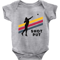 Shot Put Girl Retro Stripe   Track & Field Shot Pu Baby Bodysuit | Artistshot