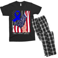 Charge Syndrome Shirt Awareness American Flag Blue Men's T-shirt Pajama Set | Artistshot