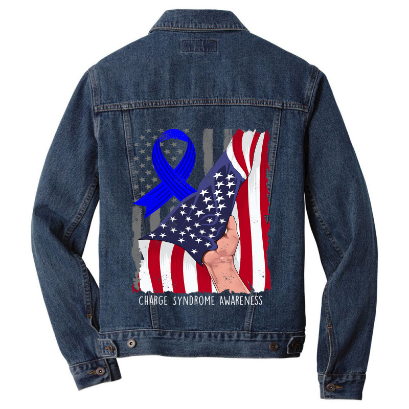 Charge Syndrome Shirt Awareness American Flag Blue Men Denim Jacket by AURRADILLARD | Artistshot