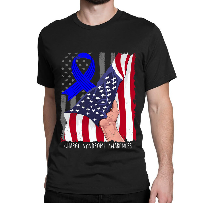 Charge Syndrome Shirt Awareness American Flag Blue Classic T-shirt by AURRADILLARD | Artistshot