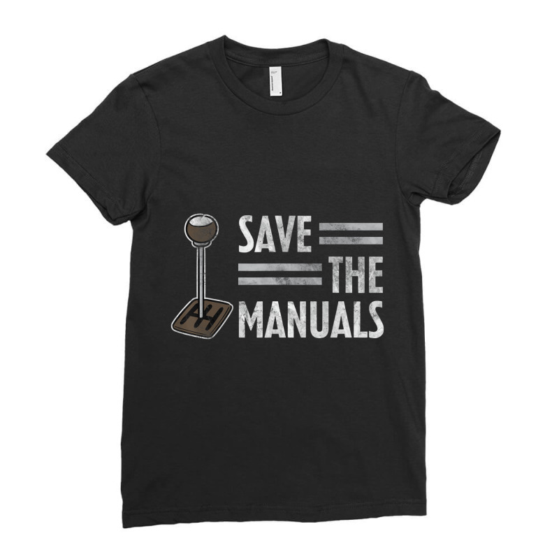 Vintage Save The Stick Manual Transmission T Shirt Ladies Fitted T-Shirt by terrilyn | Artistshot