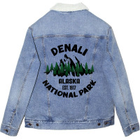 Alaska National Park Tshirt Denali National Park D Unisex Sherpa-lined Denim Jacket | Artistshot