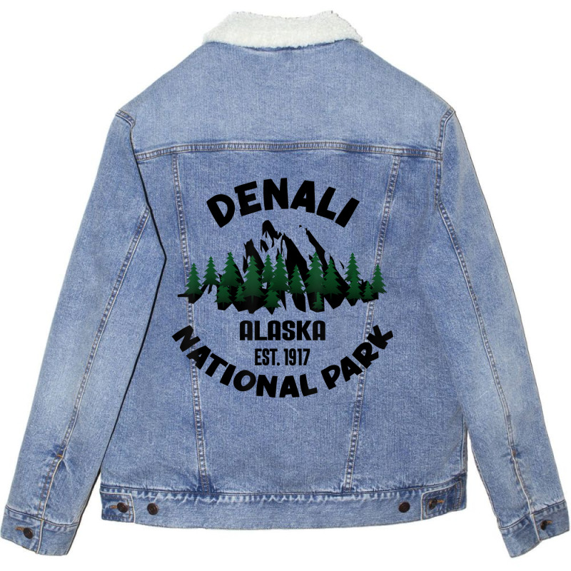 Alaska National Park Tshirt Denali National Park D Unisex Sherpa-Lined Denim Jacket by krumsiek | Artistshot