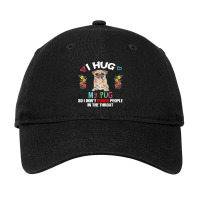 I Hug My Pug So I Dont Joke People Sarcastic Flowe Adjustable Cap | Artistshot