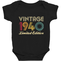 80th Birthday Gift 1940 Vintage Limited Edition 80 Baby Bodysuit | Artistshot