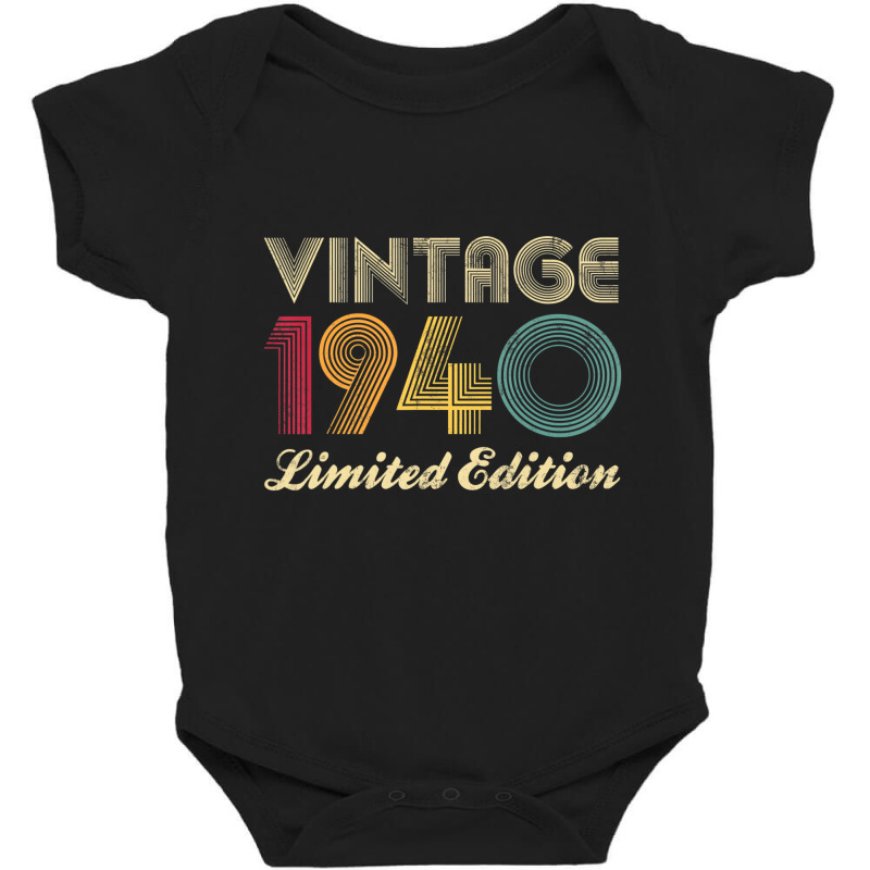 80th Birthday Gift 1940 Vintage Limited Edition 80 Baby Bodysuit by krumsiek | Artistshot