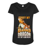 Sorry My Bearded Dragon Ate My Homework Funny Liza Maternity Scoop Neck T-shirt | Artistshot