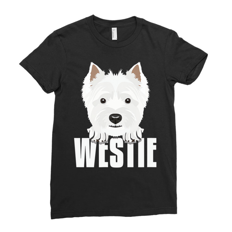 Smiling West Highland White Terrier T Shirt Ladies Fitted T-Shirt by qadina | Artistshot