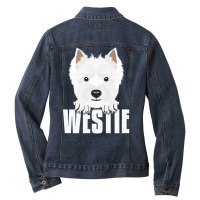 Smiling West Highland White Terrier T Shirt Ladies Denim Jacket | Artistshot