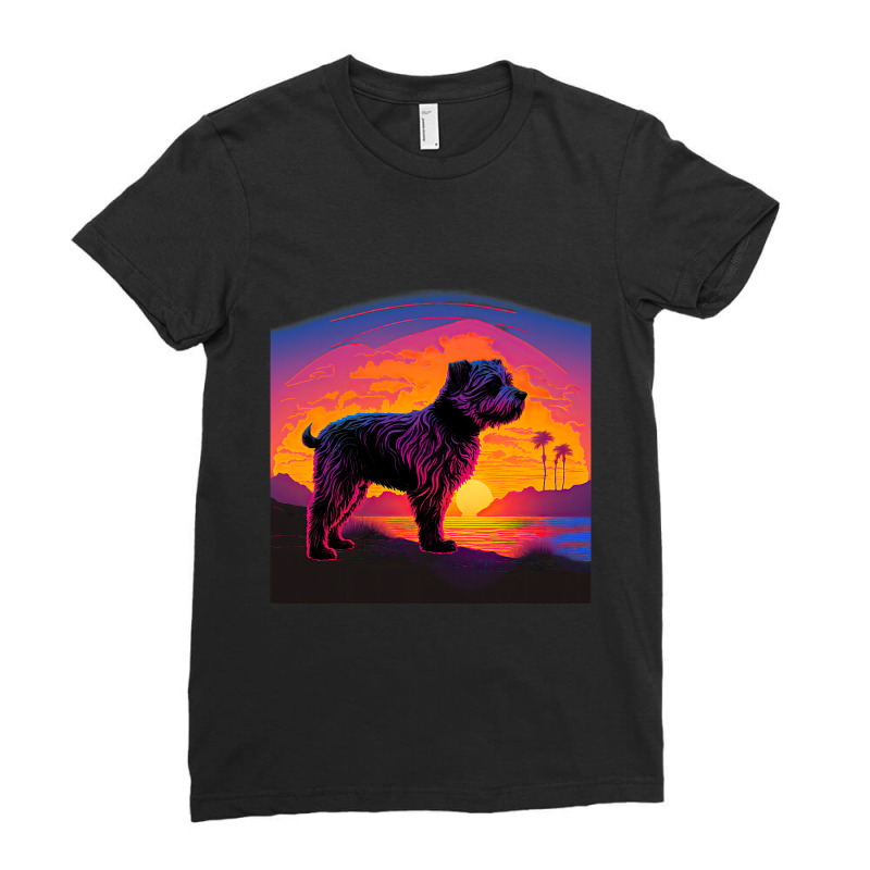 Retro Aesthetic Glen Of Imaal Terrier Dog 72 Ladies Fitted T-Shirt by kerrmanthez | Artistshot