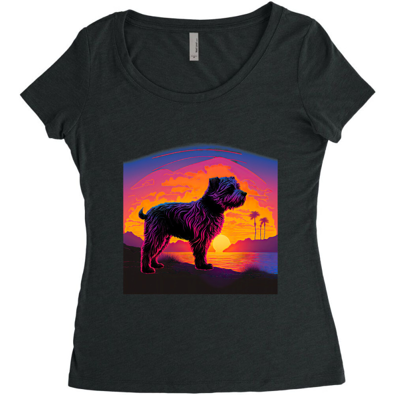 Retro Aesthetic Glen Of Imaal Terrier Dog 72 Women's Triblend Scoop T-shirt by kerrmanthez | Artistshot