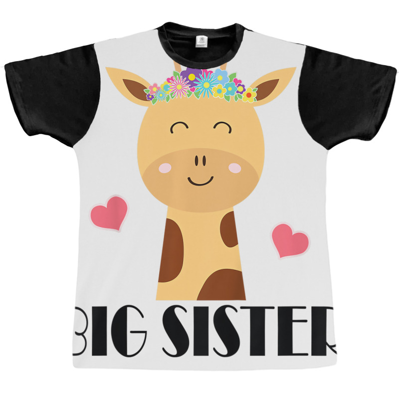 Kids Big Sister Giraffe Big Sis T Shirt Graphic T-shirt by voutsro | Artistshot